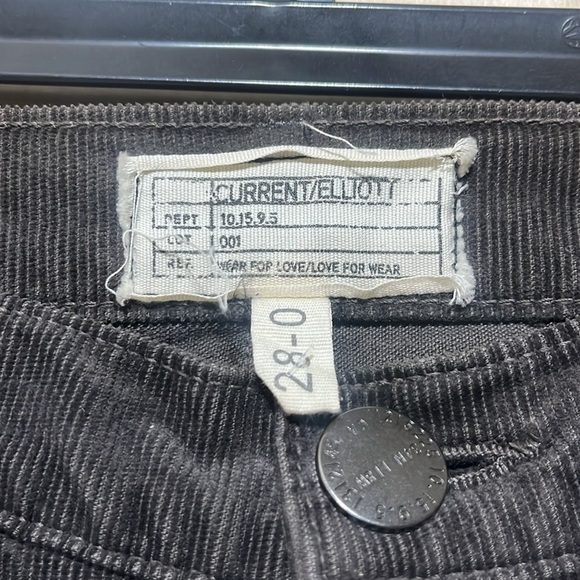 Current Elliott The Soho‎ Zip Stiletto Corduroy Pants in Gunmetal Size 28 - Picture 5 of 9